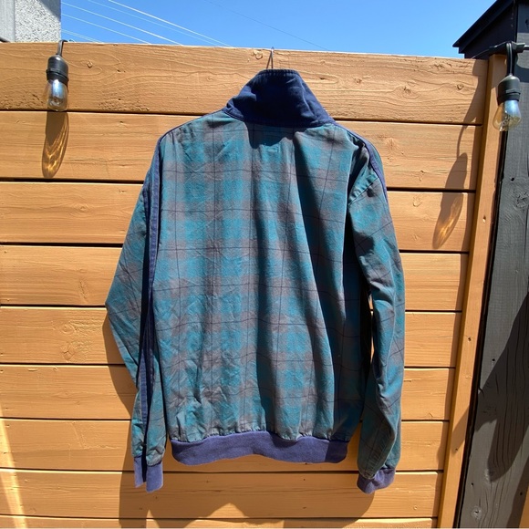 Adidas Originals Plaid Navy Jacket Men US M - Picture 4 of 4